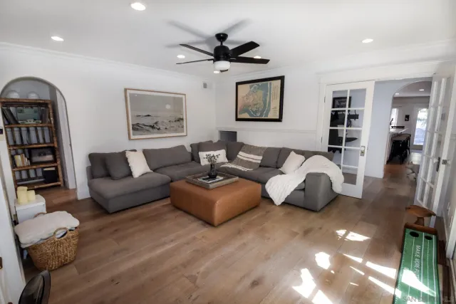 a living room with furniture and a couch