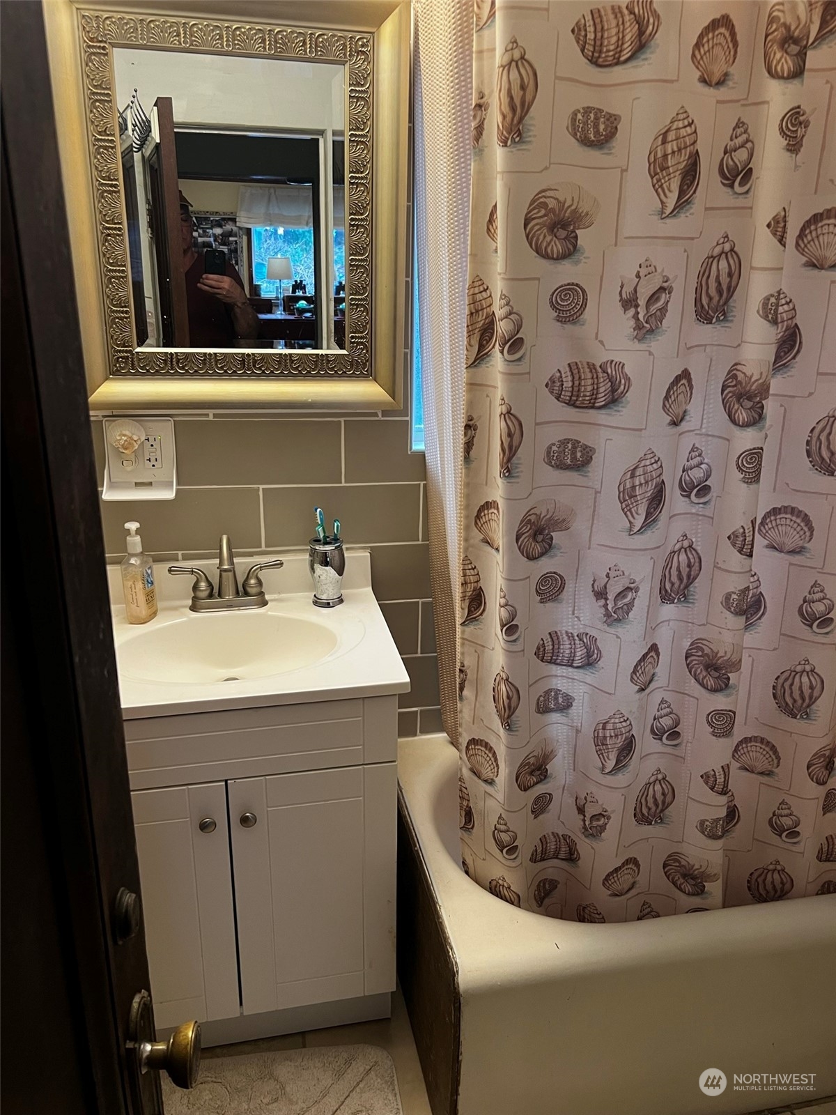 41 4th Street Pacific Beach, WA 98571 - Photo 21 of 23 a bathroom with a sink and mirror with toilet