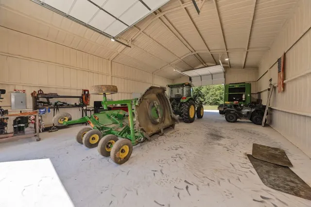 a view of garage with furniture