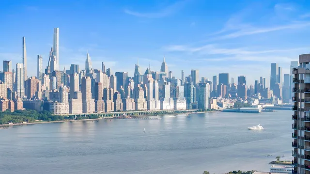 a view of a city with tall buildings