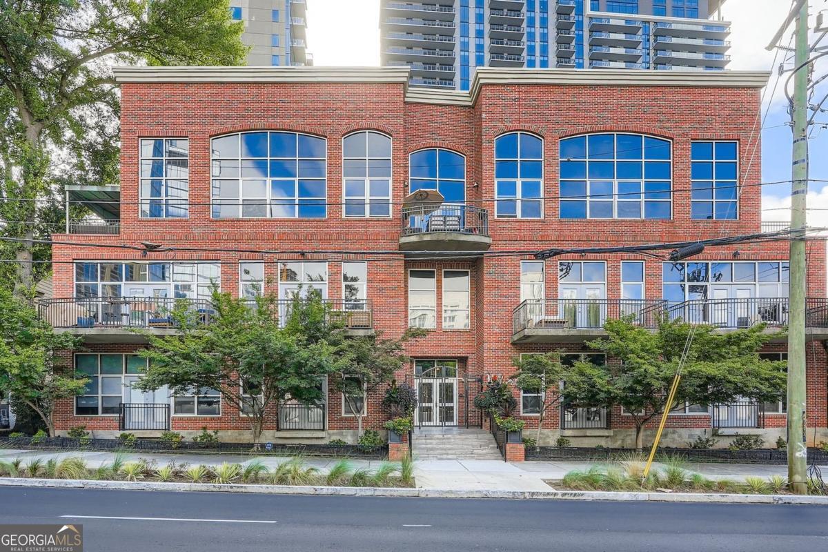 a front view of a building