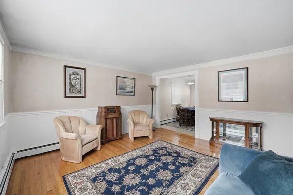 a living room with furniture and a couch