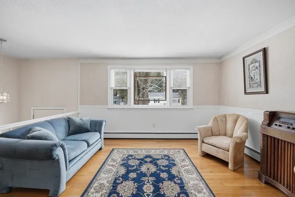 a living room with furniture and a couch