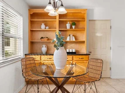 a view of a lake with houses