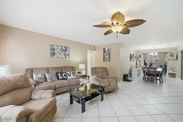 a living room with furniture