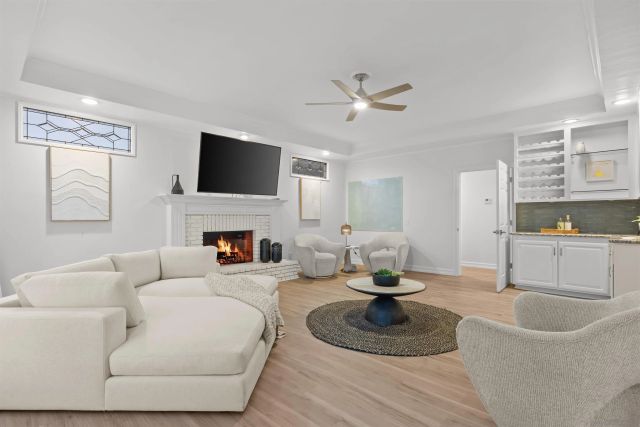 front view of a building with a street