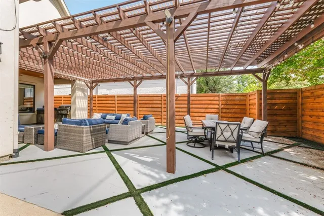 a view of outdoor space with seating area