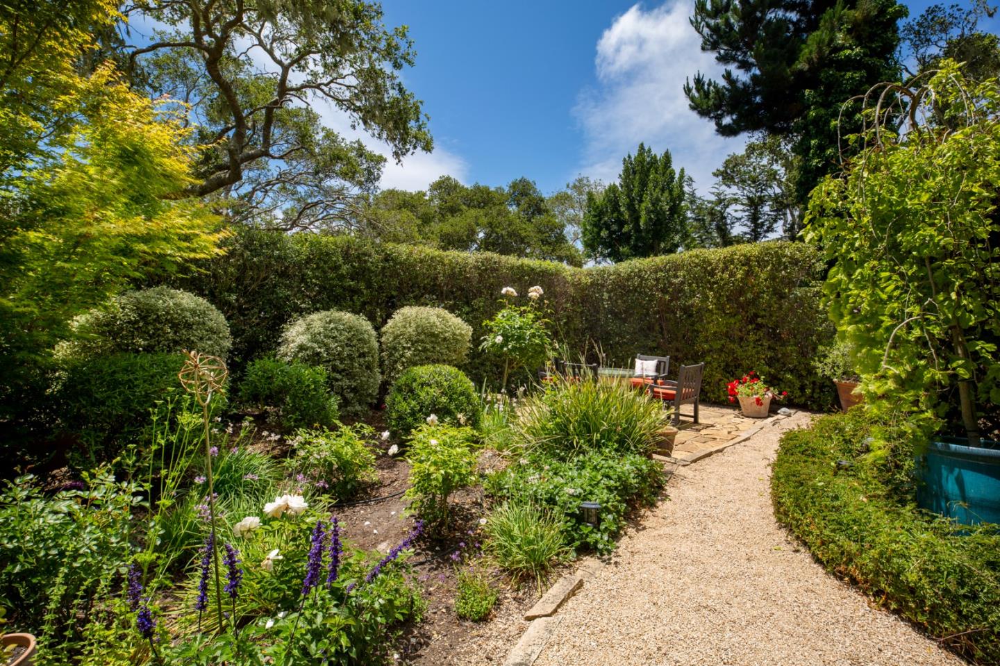 1534 Riata Road Pebble Beach, CA 93953 - Photo 41 of 50 a view of a garden with plants and large trees
