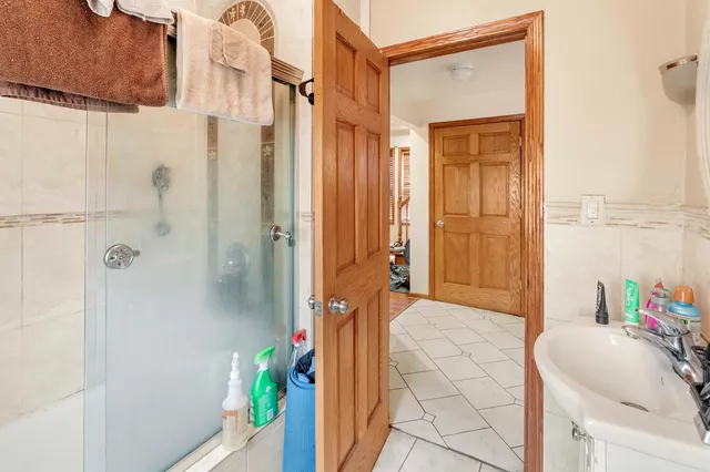 a bathroom with a shower