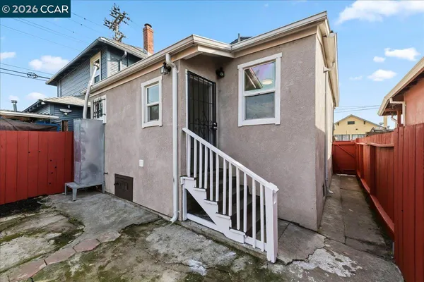 a view of a house with a small space