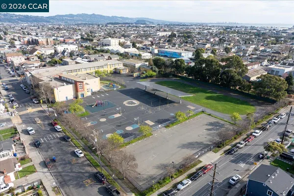 an aerial view of a city