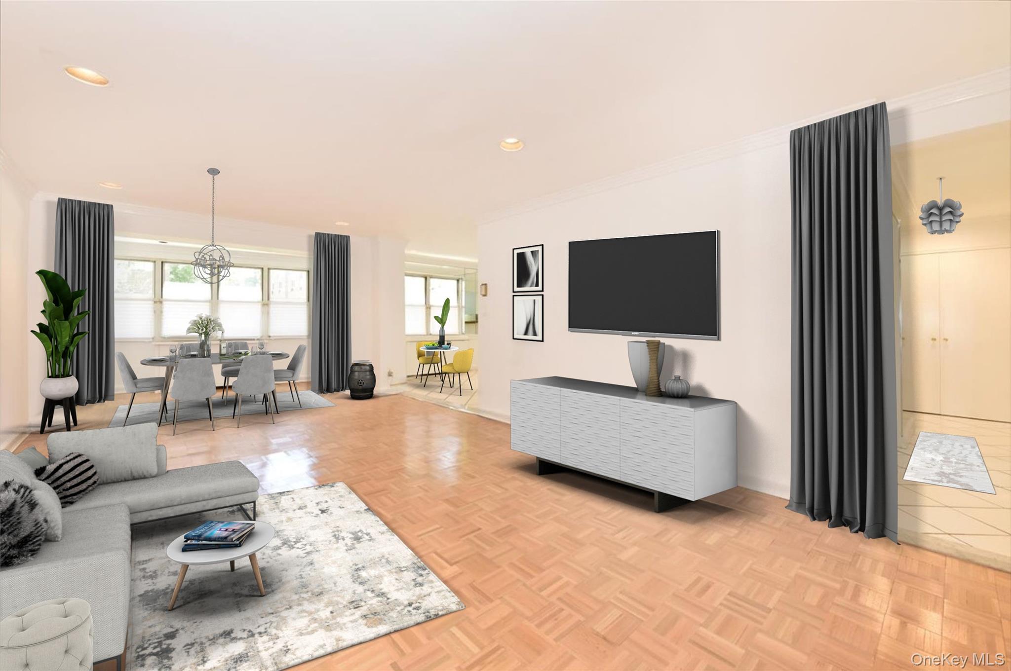 180 South Middle Neck Road, Unit 1J Great Neck, NY 11021 - Photo 3 of 39 Living Room Staged