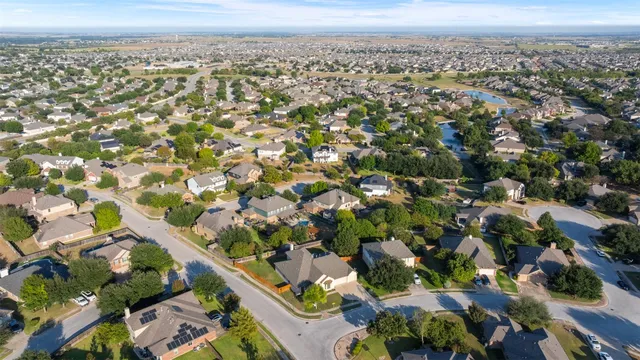 an aerial view of multiple house