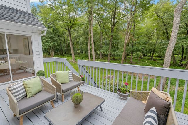 a view of a patio on the roof deck