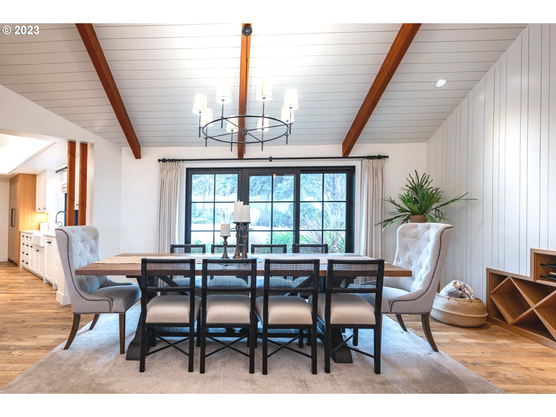 33723 Van Duyn Road Eugene, OR 97408 - Photo 21 of 48 a view of a dining room with furniture window and wooden floor