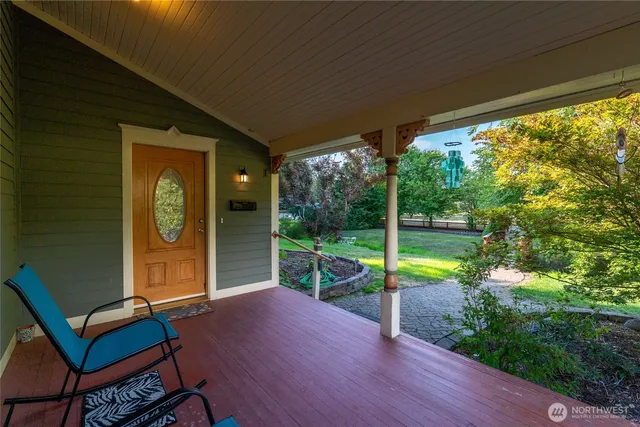a house view with a sitting space and garden view