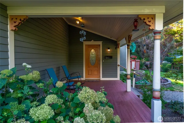 a front view of a house with a porch