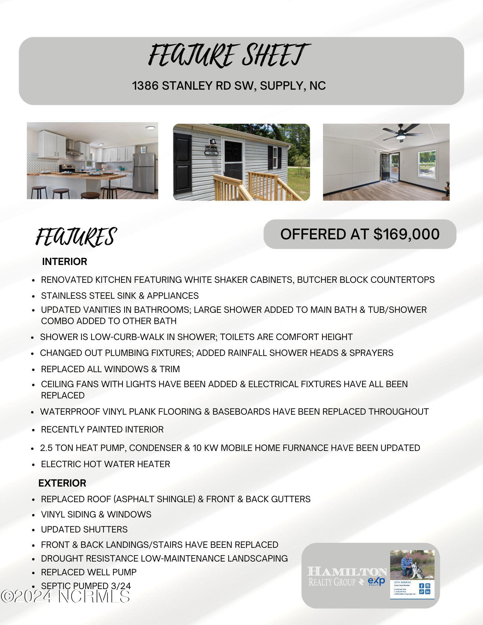1386 Stanley Road Southwest Supply, NC 28462 - Photo 7 of 29 1386 Stanley Rd Feature Sheet