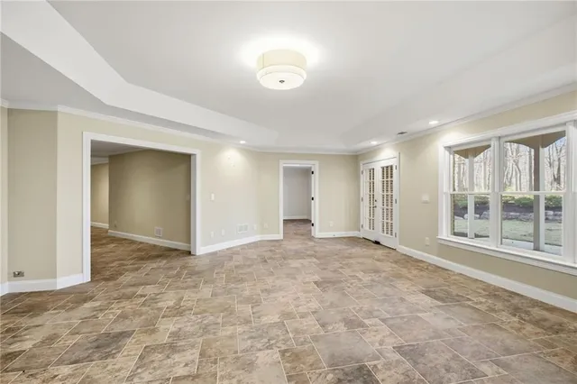 a view of a golf course with a trees