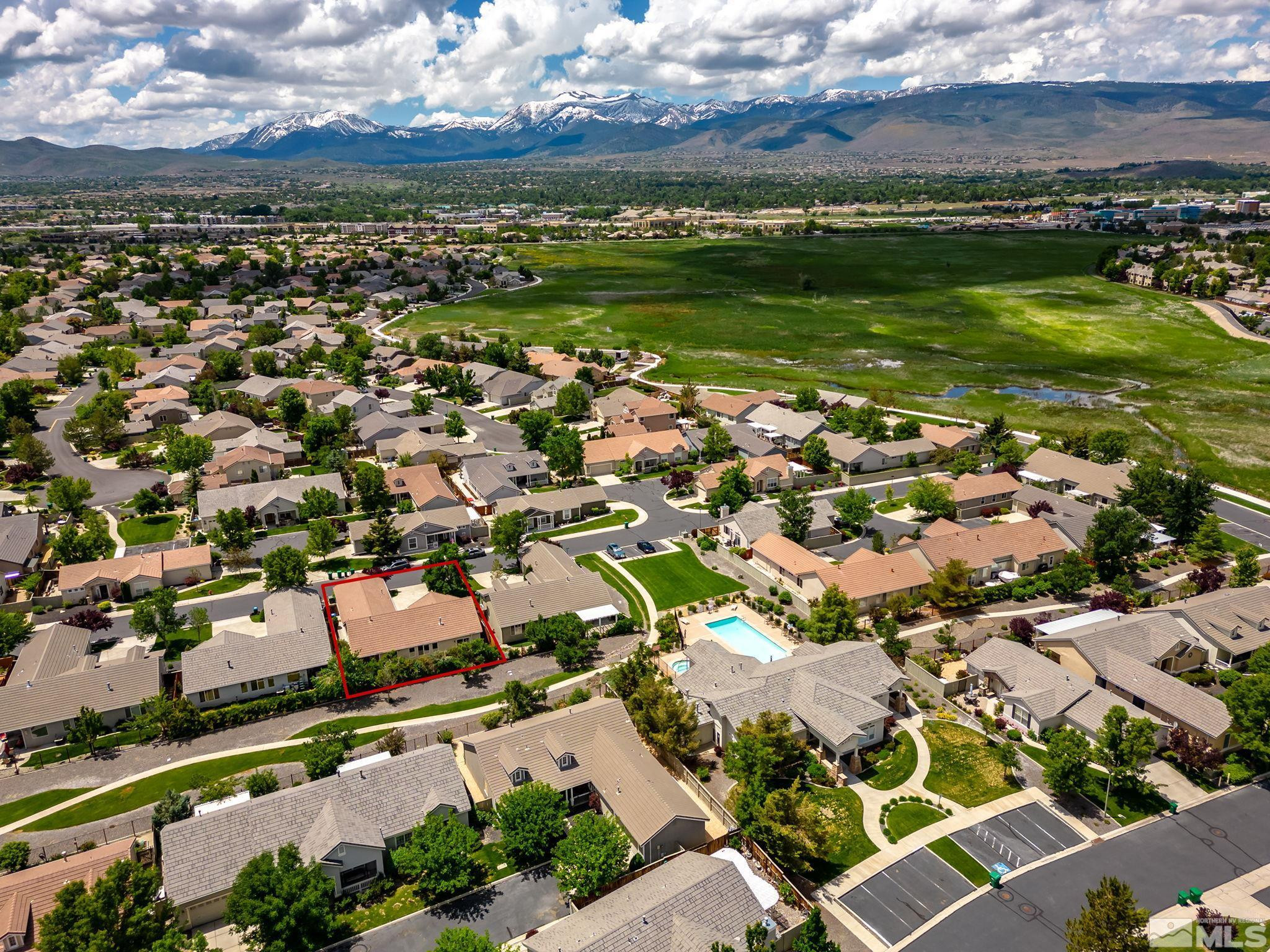 1439 Gaucho Lane Reno, NV 89521 - Photo 38 of 40 an aerial view of residential houses with outdoor space and ocean view