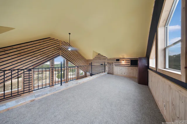 a view of a garage with furniture