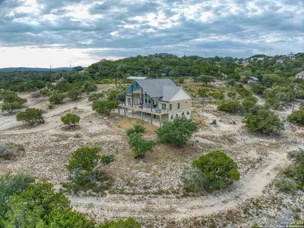 a view of a forest with a street