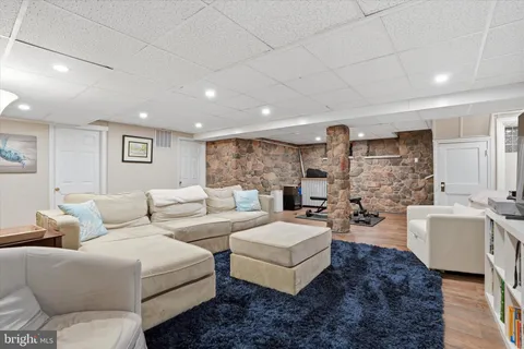 a view of a hallway with washer and dryer