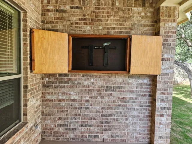 a backyard of a house with lots of green space