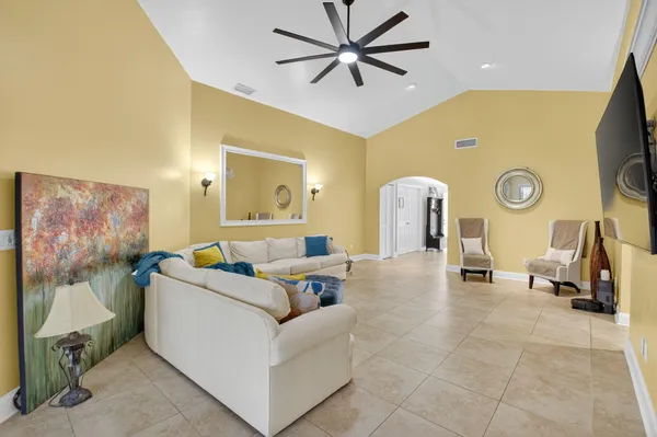 a living room with furniture