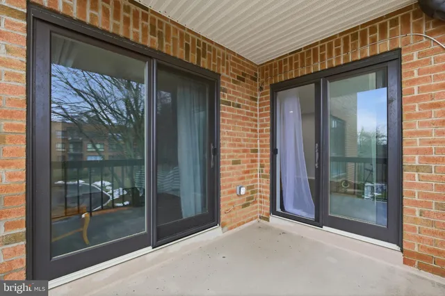 a view of a glass door with a glass door