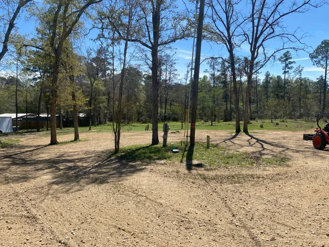 a view of park with a slide