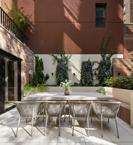 a view of an outdoor seating area