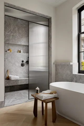 a bathroom with a sink and a bathtub