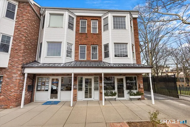 front view of a brick building