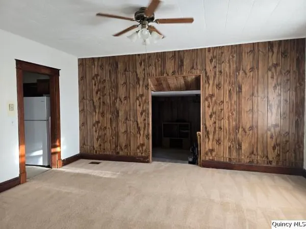 an empty room with closet