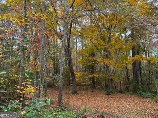 a view of balcony with wooden floor