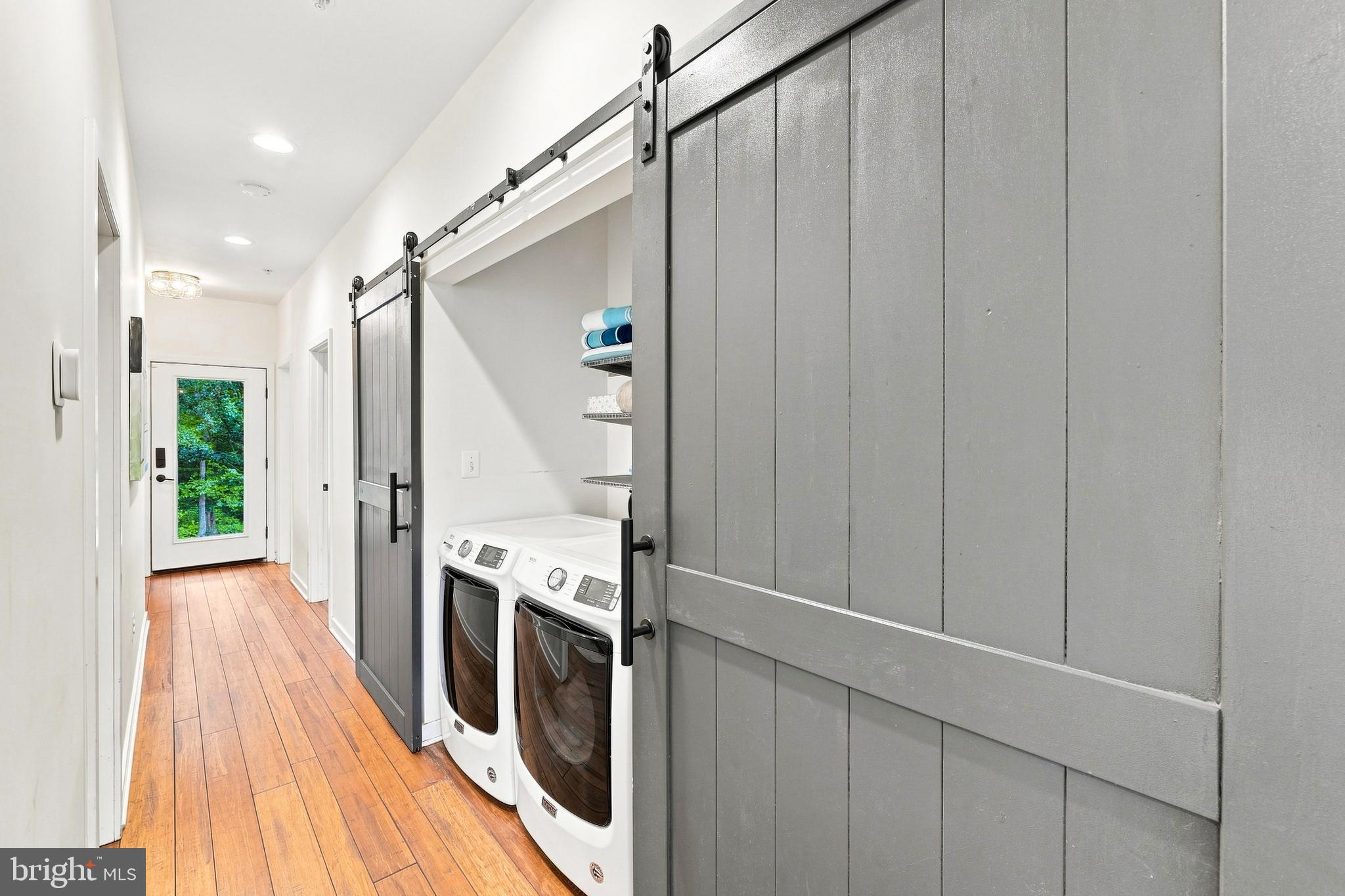 4244 Butler Road Glyndon, MD 21136 - Photo 26 of 50 Washer/dryer - sliding barn doors on main level