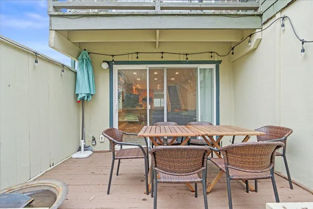 a view of a outdoor seating area