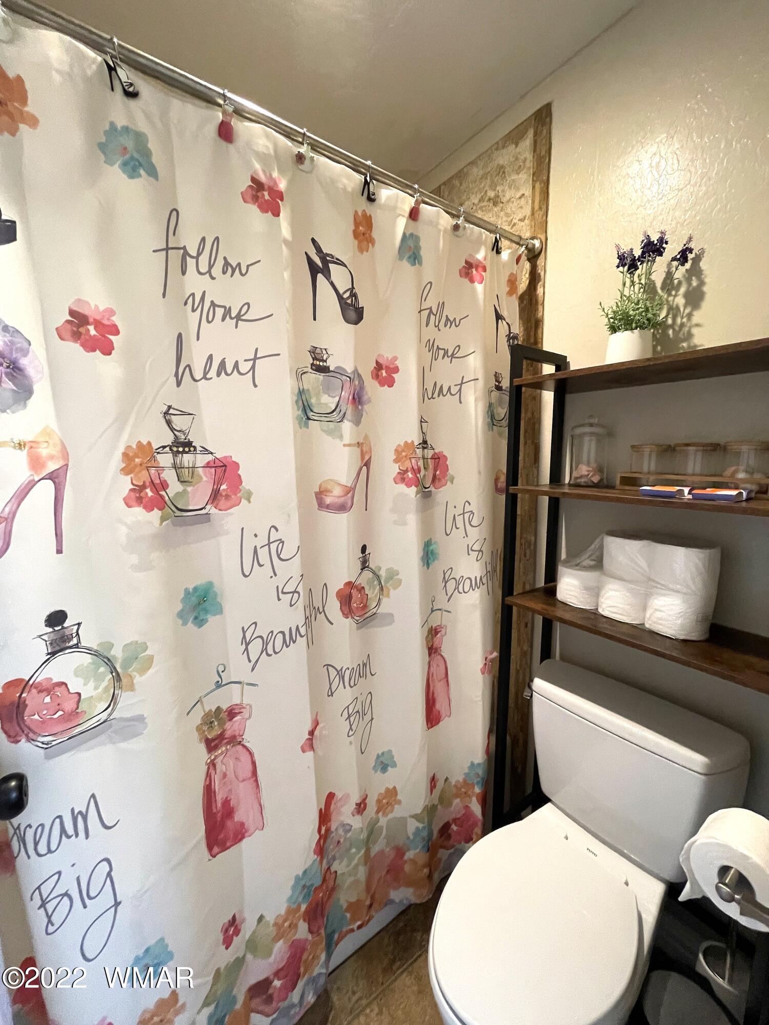 1713 Snowline Road Eagar, AZ 85925 - Photo 46 of 53 a white toilet sitting next to a white curtain