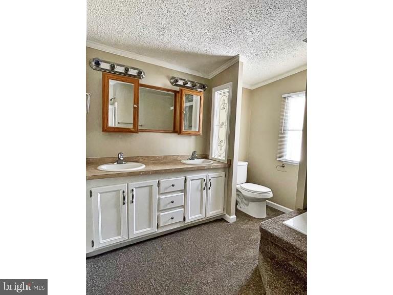 7193 Whiteleysburg Road Harrington, DE 19952 - Photo 6 of 13 a spacious bathroom with a granite countertop toilet a sink and a mirror
