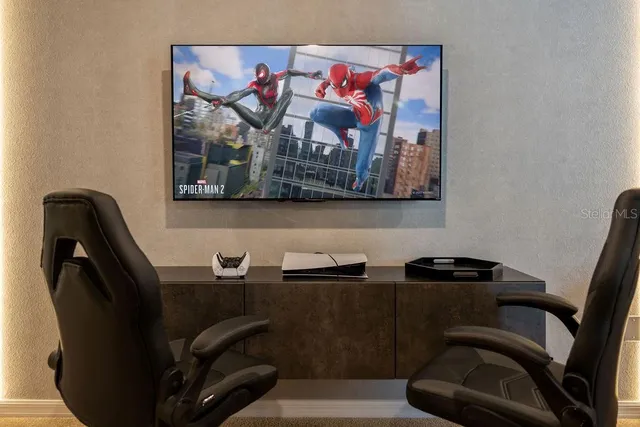 a bed room with a bed and a mirror