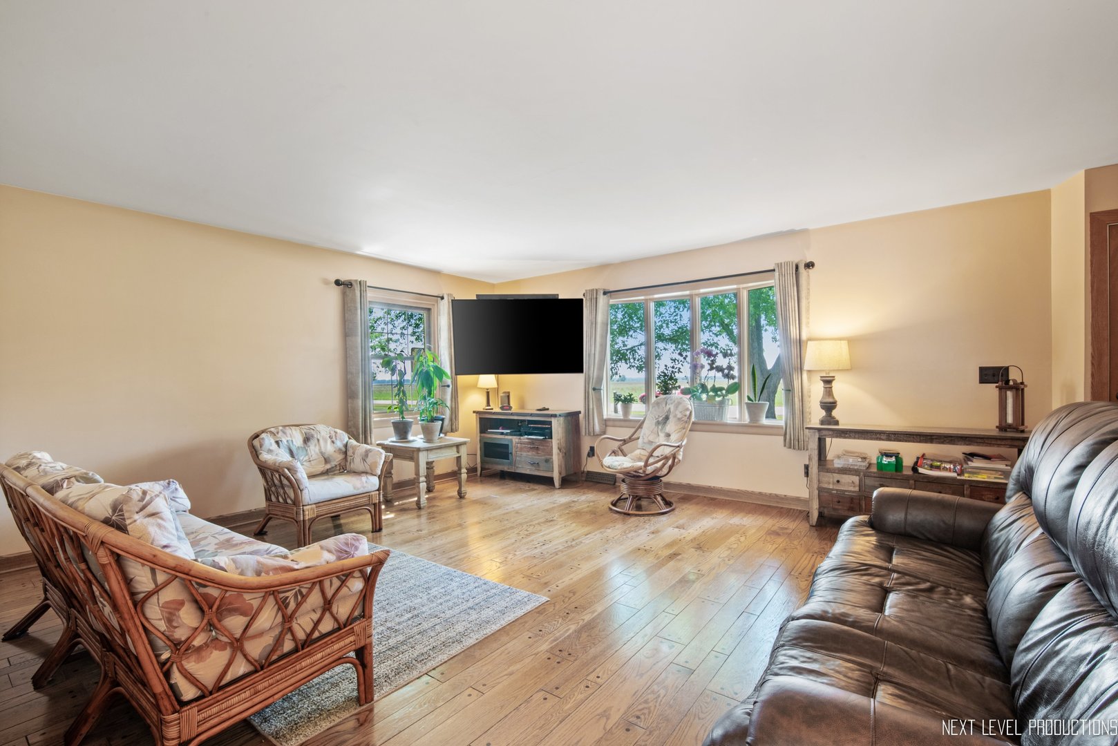 14815 Sears Road Plano, IL 60545 - Photo 19 of 30 a living room with furniture and a flat screen tv with wooden floor