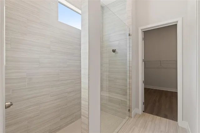 a bathroom with a shower