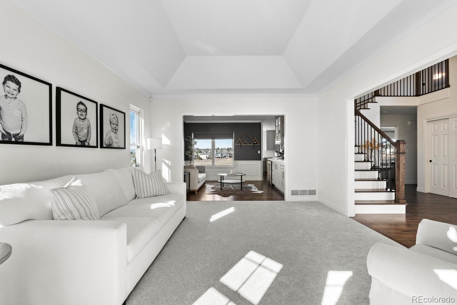 8855 South Wild Iris Run Highlands Ranch, CO 80126 - Photo 7 of 48 a living room with furniture and a large window