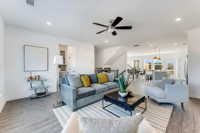 a living room with furniture