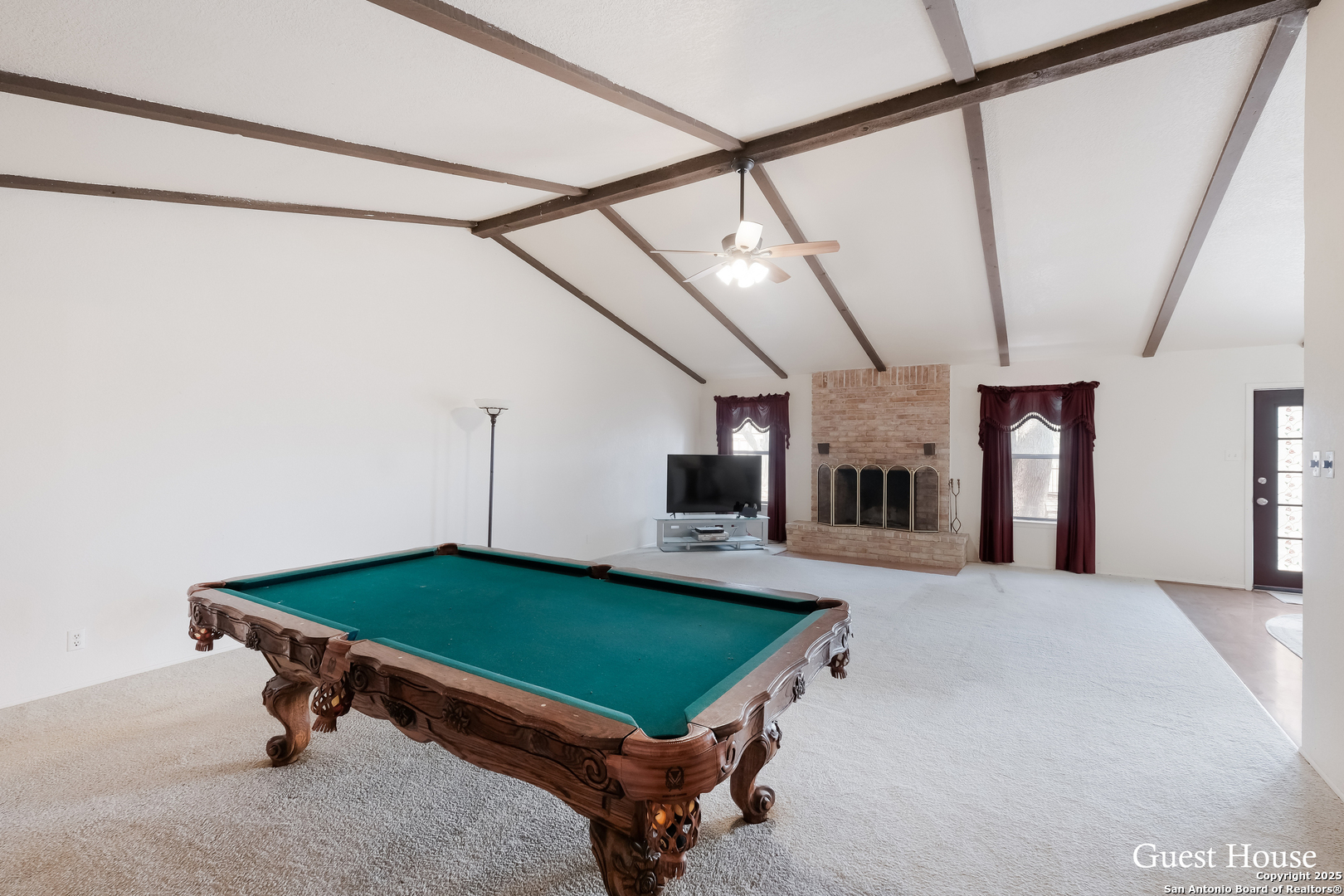 208 Private Road 378 Rio Medina, TX 78066 - Photo 19 of 30 a room with pool table and windows