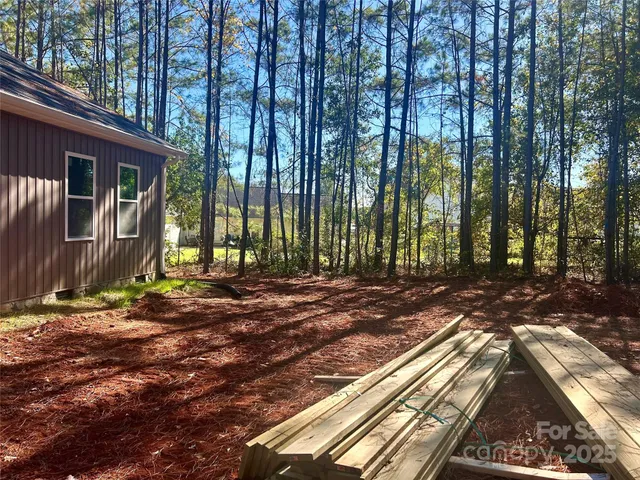 a view of backyard with green space