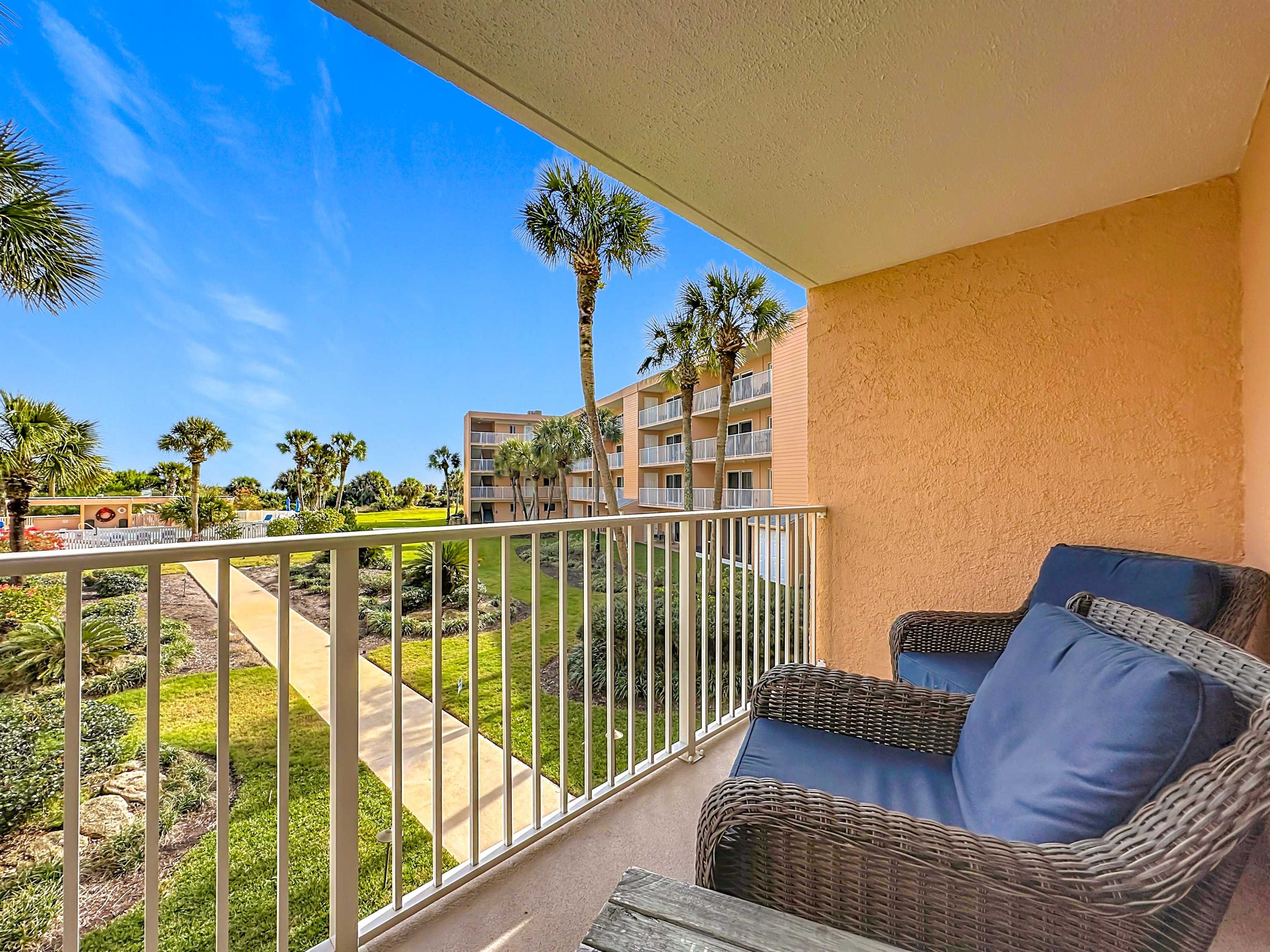 4 Ocean Trace Road, Unit 213 St. Augustine, FL 32080 - Photo 31 of 38 a view of balcony with furniture