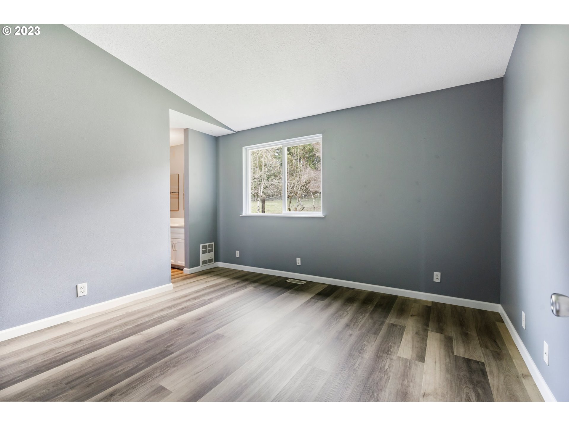 9183 Southwest Line Drive Cornelius, OR 97113 - Photo 17 of 38 an empty room with wooden floor and windows