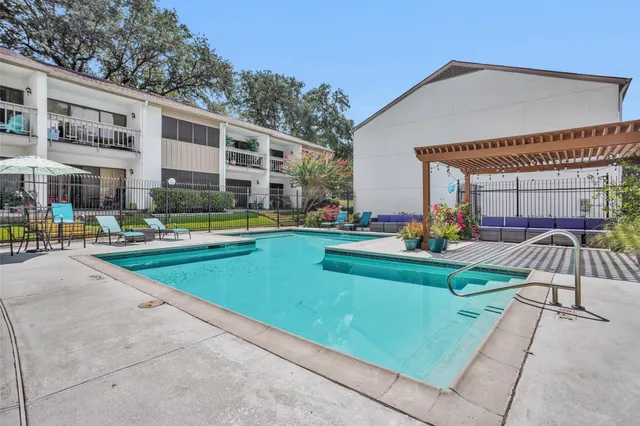 a view of a park with slide
